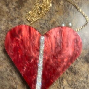 Elegant Red Heart Pendant Necklace